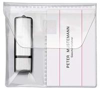 VELOFLEX 2256100 - Confezione da 100 custodie USB per biglietti da visita, in PP, 10 x 10 cm, autoadesive, colore: Trasparente