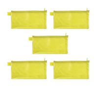 VELOFLEX 2706010-5 - Astuccio con cerniera giallo, 5 pezzi, 235 x 125 mm, astuccio per documenti in materiale EVA rinforzato con tessuto