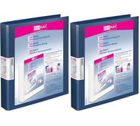 Veloflex 4143150 - Raccoglitore ad anelli formato A4, 4 anelli, colore: blu (Confezione da 2)