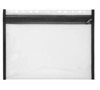 VELOFLEX 4350080 - Custodia portadocumenti con chiusura lampo, 1 pezzo, DIN A5, rilegabile, nero, VELOBAG XXS, tasca con cerniera