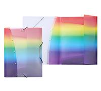 VELOFLEX 4442404 - Cartella Rainbow Diamond, DIN A4, con coulisse elastica, resistente, cartella legale in PP, organizzatore di file