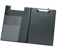 Veloflex 4804980 - Portablocco con fermafogli a molla in formato A4, in PVC, con scomparti trasparenti, colore nero