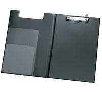 Veloflex 4804980 - Portablocco con fermafogli a molla in formato A4, in PVC, con scomparti trasparenti, colore nero