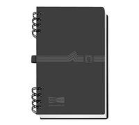 VELOFLEX 5106180 - Rubrica con rilegatura a spirale DIN A6, PP, con indice a 12 pezzi, raccoglitore telefonico ad anelli, nero