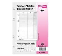 VELOFLEX 5359000 - Inserto di ricambio in cartone DIN A5, con 25 fogli, per raccoglitori ad anelli telefonici