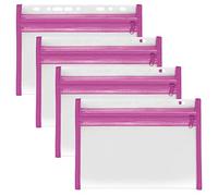 VELOFLEX A435007 - Portadocumenti con cerniera, 4 pezzi, DIN A5, archiviabile, rosa, VELOBAG XXS, tasca con cerniera