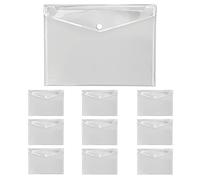 VELOFLEX A452010 - Busta per documenti Crystal, 10 pezzi, DIN A3, busta per documenti con chiusura a velcro, PP, trasparente