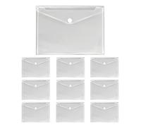 VELOFLEX A453010 - Busta per documenti Crystal, 10 pezzi, DIN A4, busta per documenti con chiusura a velcro, PP, trasparente