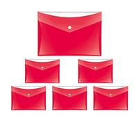 VELOFLEX A455012 - Busta per documenti Velocolor, 6 pezzi, DIN A5, rosso, busta per documenti in film PP