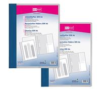 VELOFLEX A474105 - Raccoglitore a fogli mobili VELOFORM, 2 pezzi, DIN A4, blu, PVC, copertina trasparente, adatto per tasche portadepliant