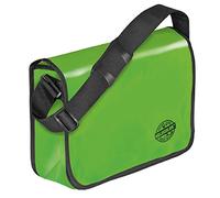 Veloflex Borsa a tracolla Velocolor, in telone per camion, con scomparto per cellulare, 2 scomparti per penne, 1 pezzo, Verde, 38, Borsa a tracolla