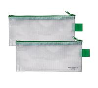 VELOFLEX - Busta con cerniera DIN A6 in PVC, 2 pezzi, trasparente
