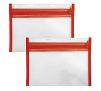 VELOFLEX A435402 - Portadocumenti con cerniera, 2 pezzi, DIN A4, archiviabile, rosso, VELOBAG XS, tasca con cerniera