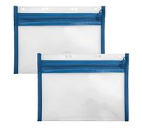 VELOFLEX - Busta portadocumenti DIN A5 con cerniera, blu, 2 pezzi