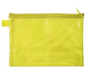 VELOFLEX - Busta portadocumenti DIN A5 con cerniera, gialla | Formato 235 x 180 mm, in materiale EVA rinforzato con tessuto, senza PVC, idrorepellente, con cinturino di trasporto