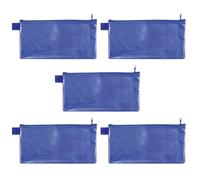 VELOFLEX - Busta portadocumenti DIN lunga con cerniera, blu, 5 pezzi
