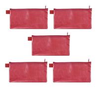 VELOFLEX - Busta portadocumenti DIN lunga con cerniera, rossa, 5 pezzi