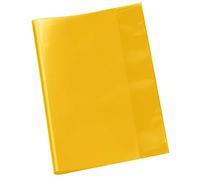 VELOFLEX - Custodia per quaderni DIN A5 in PP trasparente, giallo, 25 pezzi | Pellicola in PP trasparente senza etichetta con nome, protegge i quaderni e consente di vedere chiaramente la copertina