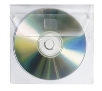 VELOFLEX - Custodie per CD da incollare per 1 CD, autoadesive, 10 pezzi | Buste per CD in plastica, per raccoglitori ad anelli e cartelle di lavoro, trasparenti, da inserire successivamente