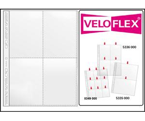 Veloflex Prospekthülle A4 140my 4x Tasche Verticale A6 10x15cm Trasparente