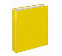 VELOFLEX - Raccoglitore ad anelli Basic A4 meccanismo a 4 anelli, giallo | Altezza di riempimento di 25 mm per circa 250 fogli da 80 g/m², ricaricabile, per la scuola, l’ufficio e il lavoro da casa
