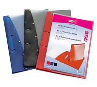 VELOFLEX 1141003 - Raccoglitore ad anelli a diamante, DIN A4, 3 pezzi, altezza di riempimento 20 mm, raccoglitore ad anelli con meccanismo a 2 anelli, blu nero rosso