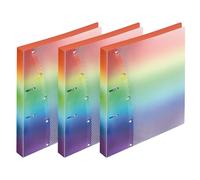 VELOFLEX - Raccoglitore anelli Diamond A4 2 anelli 20 mm arcobaleno 3 pezzi
