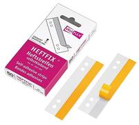 VELOFLEX - Strisce archiviazione Heftfix 105 mm, conf. 50 pezzi trasparenti | Autoadesive, in pellicola rigida, distanza tra i fori 60 e 80 mm, per campioni, certificati, disegni e opuscoli