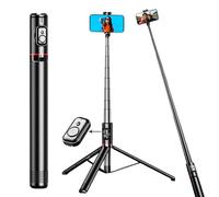 VELOGA Treppiede estensibile per selfie, 182,9 cm, rotazione a 360°, supporto per scarpa fredda, telecomando, treppiede regolabile e portatile per foto, video, chiamate e altro con la fotocamera o il