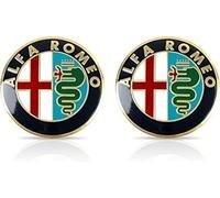 VELOMY Auto Badge Logo per Alfa Romeo 159 2005-2011, Alta qualità ABS 3D Stemmi Decorazioni Cofano Bagagliaio Targa Anteriore Logo Etichetta di Marca Auto carrozzeria Styling Auto Parti per Auto