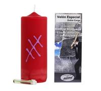 Velon Doppio Carico Rompe Blocchi - Rosso - Elimina Energia stagnante e Avanza con Forza | Candela Ritualizzata Artigianale per Potenziare Progetti e Eliminare Ostacoli | Con Preghiera e Istruzioni