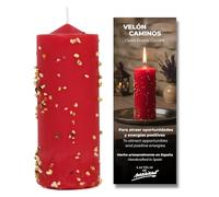 Velon Scopo Aprire Tutte Le Vie - Rosso | Candela Ritualizzata Artigianale con Sali e Resine per Potenziare Progetti e Rimuovere Ostacoli | Con Preghiera e Istruzioni