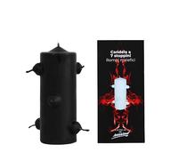 Velone nero 7 stoppini per rituali di pulizia profonda e protezione • 16 cm di altezza x 5,5 cm di larghezza • Candela esoterica per rompere la magia nera, tagli e frattaglie energetiche