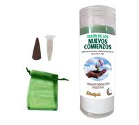 Velone Ritualizzato Nuovi Inizi, Verde e Bianco, 17 cm, con Kit Rituale