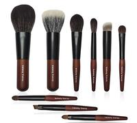 Velony Vacay mini set di pennelli per trucco, 9 set di pennelli per trucco da viaggio per viso intero, pennelli per trucco in capelli sintetici e naturali per, ombretto, correttore, sopracciglio