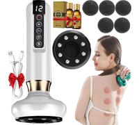 Velora Beauty Anticellulite, Velora Anti Cellulite Massager Originale Con Olio Essenziale, 12 Dispositivo Elettrico Guasha Regolabile Massaggiatore per Gambe Pancia Vita Braccia Glutei (White)