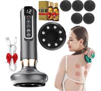 Velora Beauty Anticellulite, Velora Anti Cellulite Massager Originale Con Olio Essenziale, 12 Dispositivo Elettrico Guasha Regolabile Massaggiatore per Gambe Pancia Vita Braccia Glutei (Black)