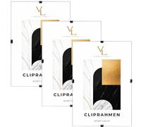 VELORA H&L Set da 3 Cornici a Giorno A3 29,7 x 42 cm - Cornici Clip con Plexiglass Trasparente e Pannello HDF per Foto, Poster, Diplomi, Certificati, Puzzle e Stampe, Verticale o Orizzontale