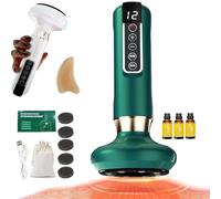 Velora Massaggiatore Anti Cellulite, Velora Beauty Massaggiatore Anticellulite Elettrico Professionale per Attenua Cellulite Smagliature Pancia Schiena Vita Braccia Glutei,12 Level Slim (Verde+Oil)