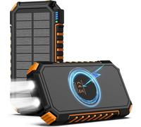 Velora Power bank wireless solare 26800 mAh impermeabile caricatore solare USB C batteria esterna con 4 uscite, power bank per smartphone, tablet e altro ancora