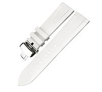 VELORE Cinturini per orologi in gomma fluorurata adatti per orologi IWC Big Pilot IW3777 Cinturini in gomma siliconica 19mm 20mm 21mm 22mm Cinturini per immersione morbidi(White 2,20mm)