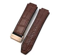 VELORE Cinturino in gomma in pelle di cuoio da 20/22/25mm * 19mm adatto per Hublot Watch cinturino in pelle di vitello Bracciali in silicone Sport(41,28x19x24mm)