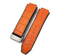 VELORE Cinturino in gomma in pelle di cuoio da 20/22/25mm * 19mm adatto per Hublot Watch cinturino in pelle di vitello Bracciali in silicone Sport(11,20X14x18mm)