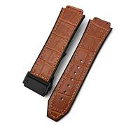 VELORE Cinturino in gomma in pelle di cuoio da 20 mm 22mm 25mm * 19mm adatto per Hublot Watch cinturino in pelle di vitello Bracciali in silicone Sport(3,25x19x22mm)