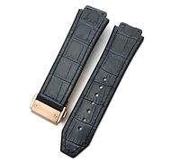 VELORE Cinturino in gomma in pelle di cuoio da 20 mm 22mm 25mm * 19mm adatto per Hublot Watch cinturino in pelle di vitello Bracciali in silicone Sport(7,28x19x24mm)