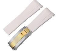 VELORE Per il cinturino in gomma Rolex, il cinturino delle storie, l'acqua verde, l'acqua verde, il subacqueo, il silicone verde 20 mm 21 mm cinturino (bianco-Room Gold,21mm)