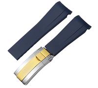 VELORE Per il cinturino in gomma Rolex, il cinturino delle storie, l'acqua verde, l'acqua verde, il subacqueo, il silicone verde 20 mm 21 mm cinturino (Blue-Room Gold,21mm)