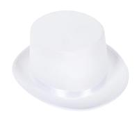 Velorique Cappello a cilindro per uomo donna adulto, mago pellegrino vittoriano teatrale clown bombetta costume cosplay (bianco)