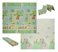 VeloVendo® - Tappeto Gioco Bambini pieghevole e reversibile 180x200x1cm - tappeto gioco neonato - Non tossico e impermeabile (XPE Animali)