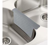 VELOVYO Sella per lavello, divisorio, tappetino per lavello da cucina, protezione in silicone, inodore, non macchia, ultra morbido, 32,6 x 28 cm, grigio